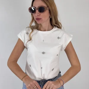 MAGLIA ELODIE PIETRE BIANCA
