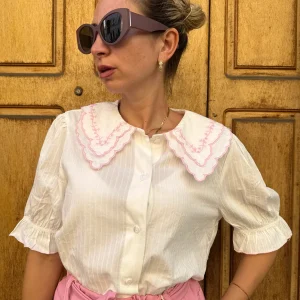 CAMICIA COLLETTO RICAMATO