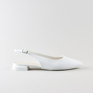 Slingback Megan 15mm in Glitter Bianco