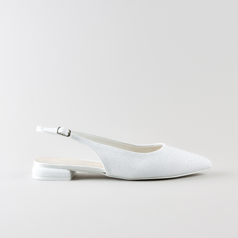 Slingback Megan 15mm in Glitter Bianco - immagine 2