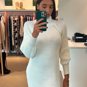 Abito in maglia mezzo collo bianco taglia unica