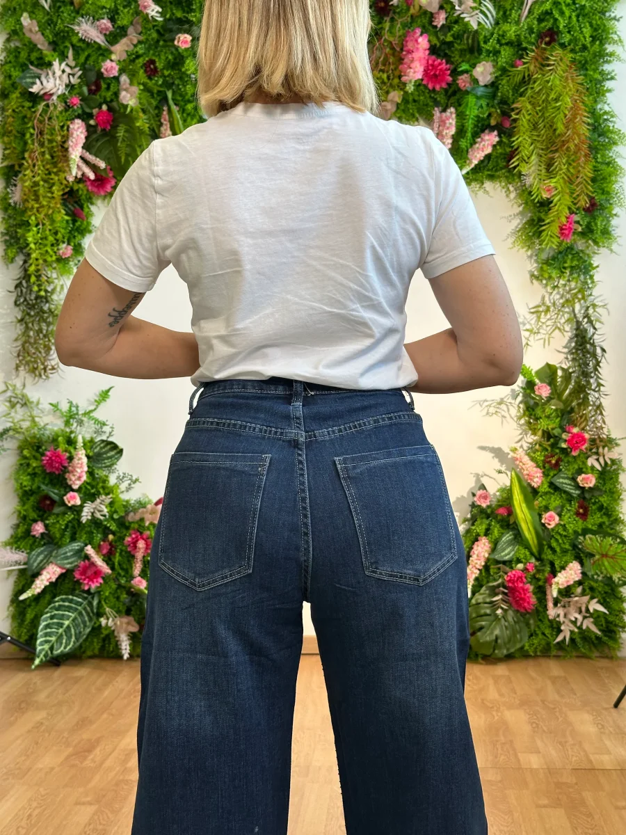 Jeans ballon strass blu denim - immagine 5