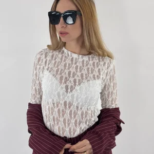 MAGLIETTINA IN PIZZO KELLY BIANCA