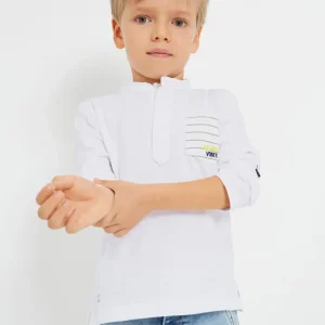 Polo manica lunga colletto alla coreana in cotone bambino mayoral Art. 23-03158-025