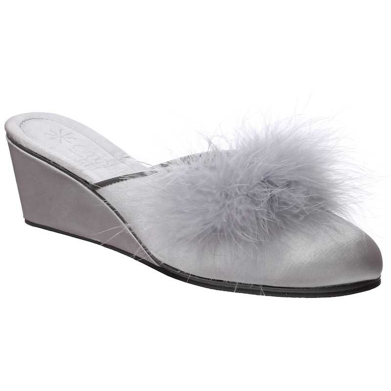 Beatrice Marabou: Pantofole da Donna di quattro colori in raso con Piume