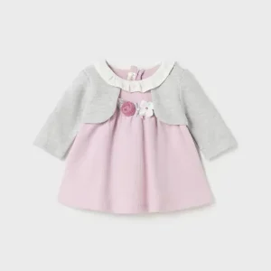 Vestito con finto cardigan Better Cotton neonata mayoral art. 13-02843-020