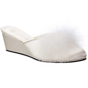 Beatrice Avorio Marabou: Pantofole da Sposa in raso con Piume