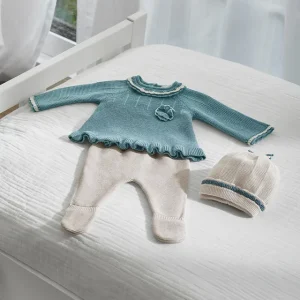 Completo 3 pezzi tricot con cappello neonata mayoral art. 14-02502-038