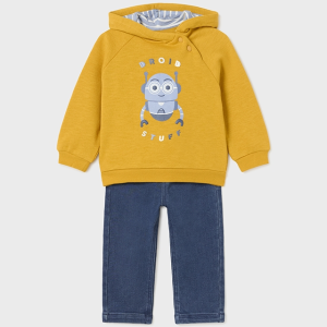 Completo jeans e felpa neonato mayoral art. 14-02641-093