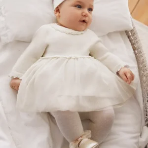 Vestito elegante combinato tricot neonata mayoral art. 14-02806-080