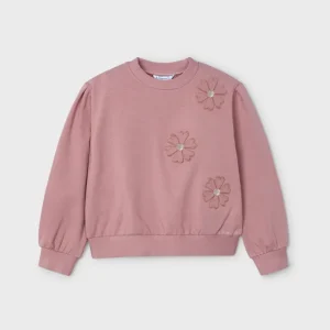 Felpa applicazioni fiori bambina mayoral art. 14-04478-046