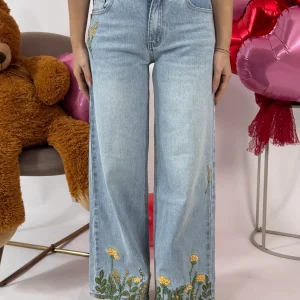 JEANS FIORI DI PAILLETTES