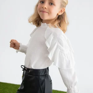 Blusa plumetis volant bambina Abel & Lula art. 15-05615-003