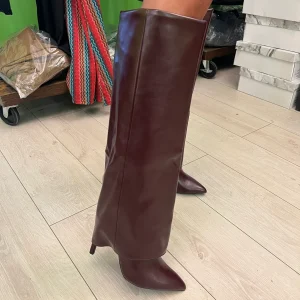 Stivale con risvolto bordeaux