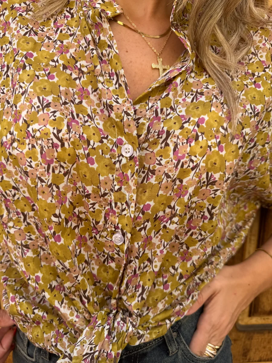 CAMICIA FIORELLINI LIME - immagine 3