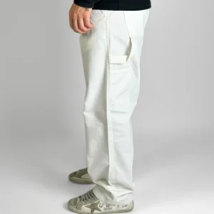 Pantalone Carpenter in Canvas Bianco