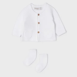 Cardigan con calzini ECOFRIENDS tricot neonata mayoral Art. 22-01346-043