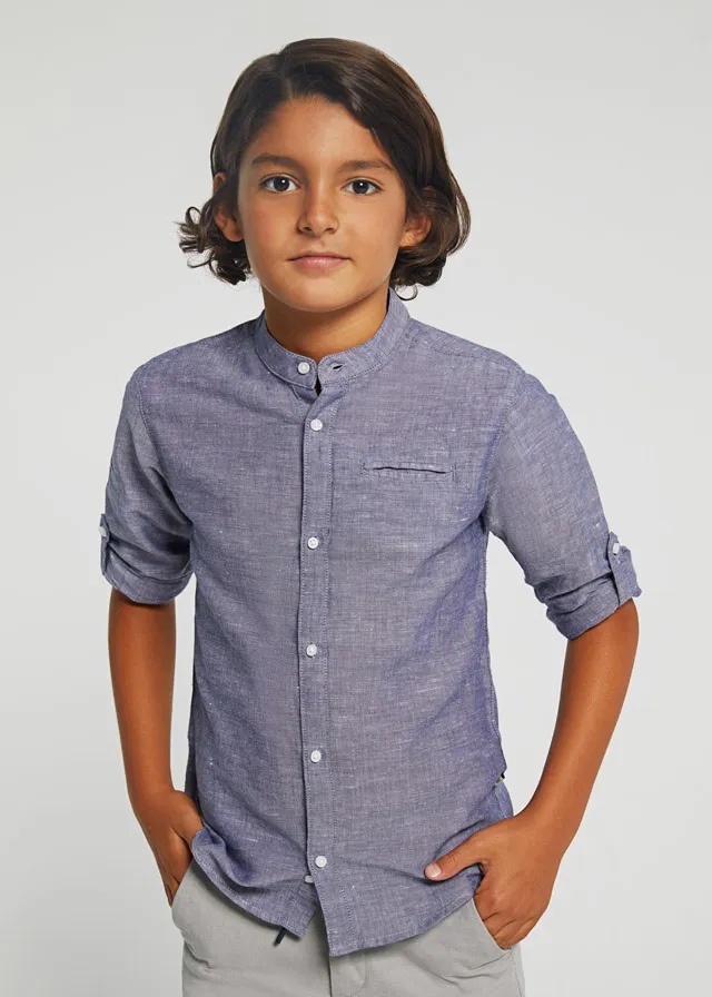 Camicia manica lunga colletto alla coreana ragazzo nukutavake Art. 22-06114-037