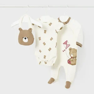 Completo 3 pezzi in cotone sostenibile neonato mayoral Art. 23-01752-043