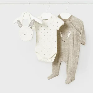 Completo 3 pezzi in cotone sostenibile neonato mayoral Art. 23-01752-044
