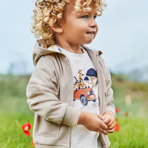 Felpa zip e cappuccio neonato mayoral art. 24-01448-062