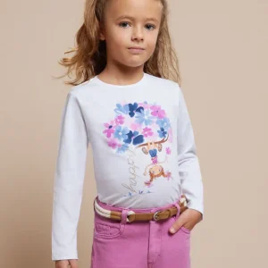 Maglietta con foulard Better Cotton bambina mayoral art. 24-03092-065