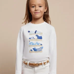 Maglietta con foulard Better Cotton bambina mayoral art. 24-03092-066