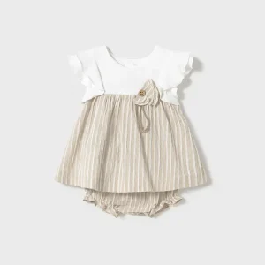 Vestito con copri pannolino combined neonata mayoral art. 25-01845-082