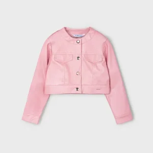 Giacca ecopelle  metallizzata bambina mayoral art. 25-03404-018