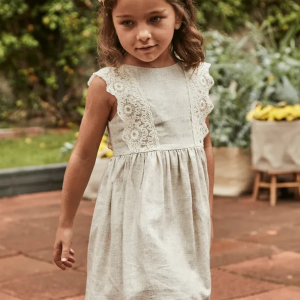 Vestito dettaglio ricamo lino bambina mayoral art. 25-03910-031