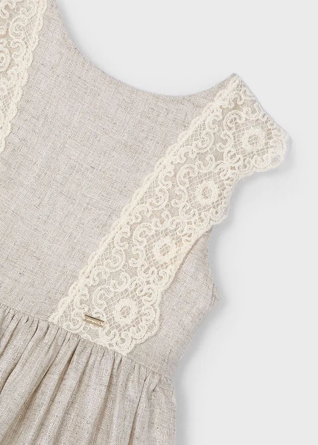 Vestito dettaglio ricamo lino bambina mayoral art. 25-03910-031 - immagine 7