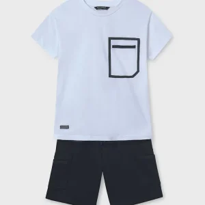 Completo bermuda e maglietta contrasti ragazzo mayoral art. 25-06680-016