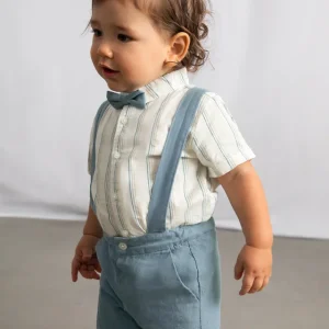 Completo pantaloncine e camicia con papillon neonato mayoral art. 26-01226-062