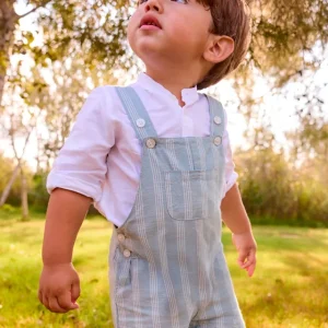 Salopette in lino a righe neonato mayoral art. 26-01658-067