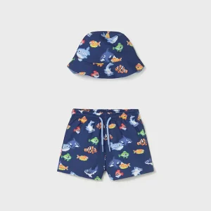 Completo costume e cappello reversibili protezione solare neonato mayoral art. 26-01660-072