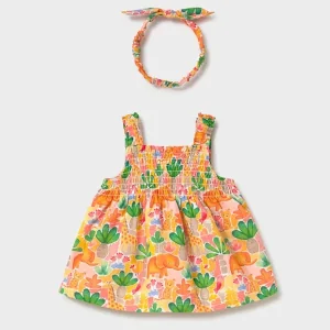 Vestito stampato con fascia abbinata neonata mayoral art. 26-01818-036
