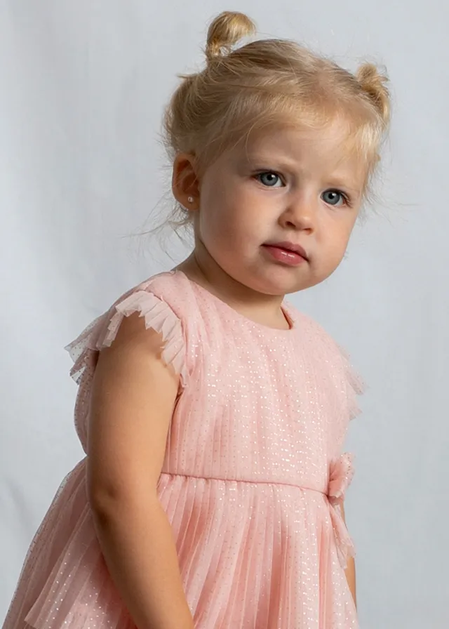 Vestito tulle plissettato neonata mayoral art. 26-01908-037 - immagine 4