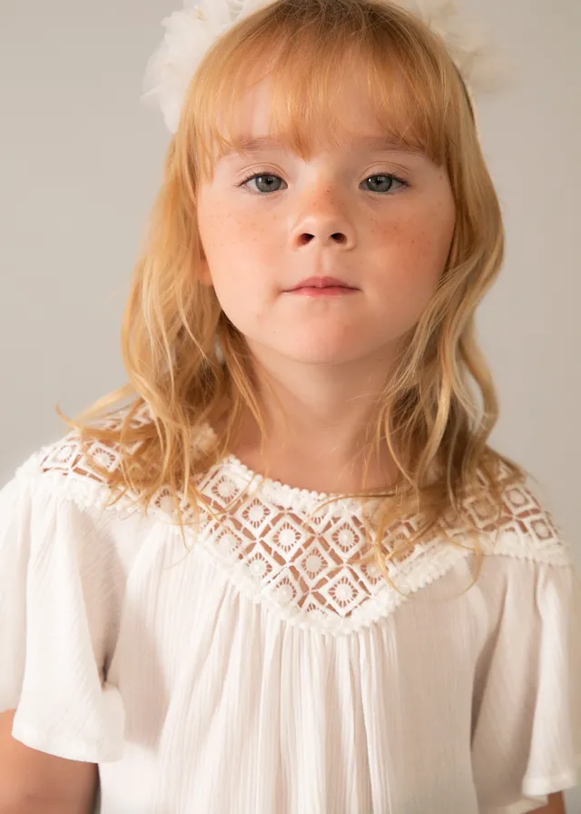 Blusa combinata guipur bambina mayoral art. 26-03197-034 - immagine 3