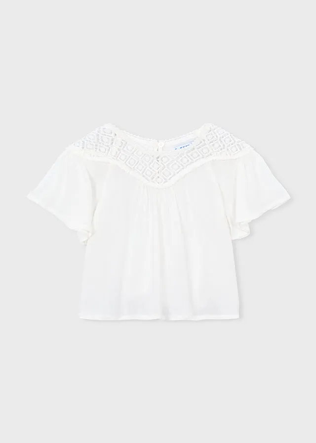 Blusa combinata guipur bambina mayoral art. 26-03197-034 - immagine 5