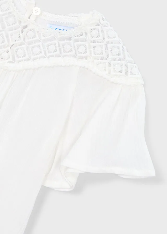 Blusa combinata guipur bambina mayoral art. 26-03197-034 - immagine 7