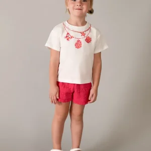 Completo shorts volant e maglietta stampata bambina mayoral art. 26-03231-075