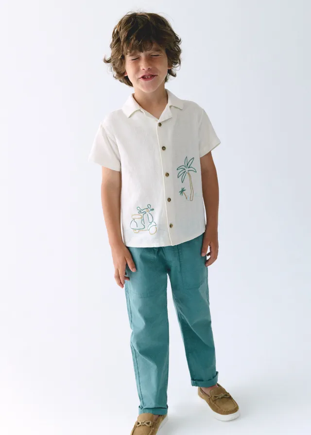 Pantalone lungo jogger in lino bambino mayoral art. 26-03575-084