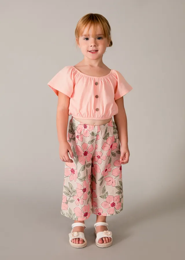 Completo pantalone stampato e top bambina mayoral art. 26-03597-071