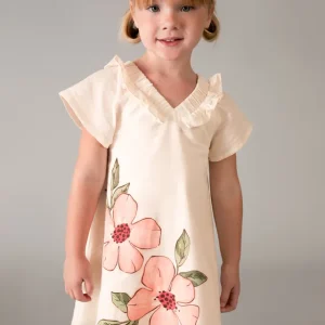 Vestito in lino fiori bambina mayoral art. 26-03931-028