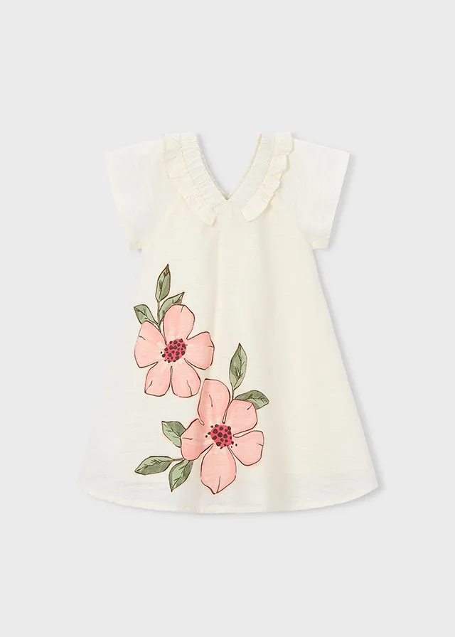 Vestito in lino fiori bambina mayoral art. 26-03931-028 - immagine 5