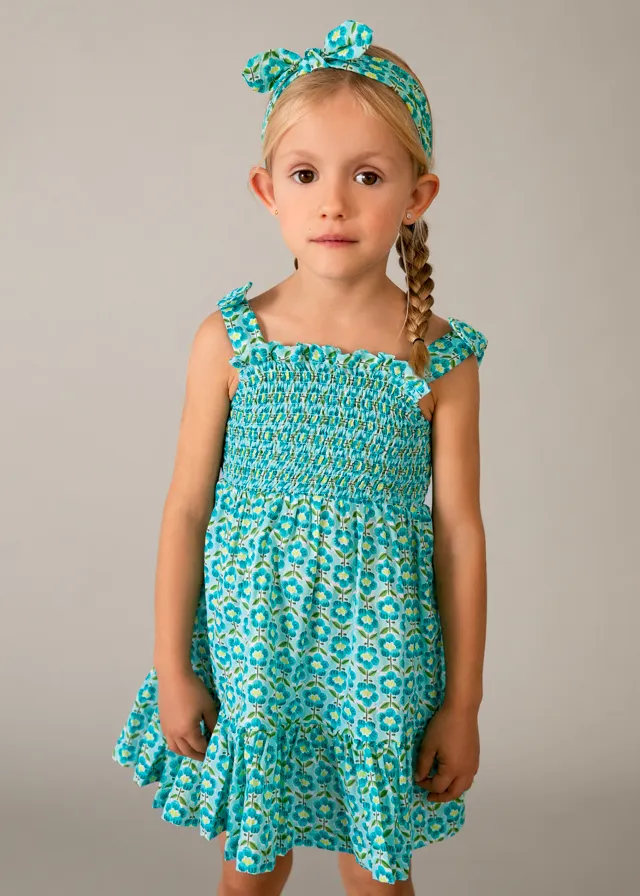 Vestito stampato con fascia abbinata bambina mayoral art. 26-03942-053