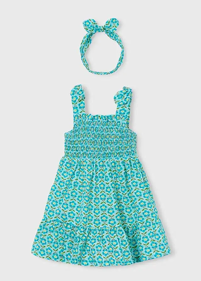 Vestito stampato con fascia abbinata bambina mayoral art. 26-03942-053 - immagine 4