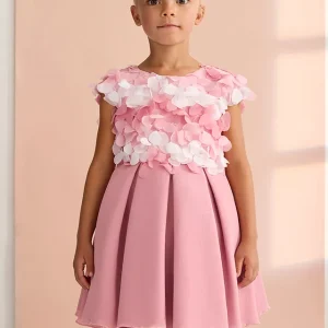 Abito chiffon fiori 3d bambina Abel & lula art. 26-05029-008