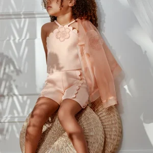 Completo pantaloncino crepe arricciato bambina Abel & lula art. 26-05209-009