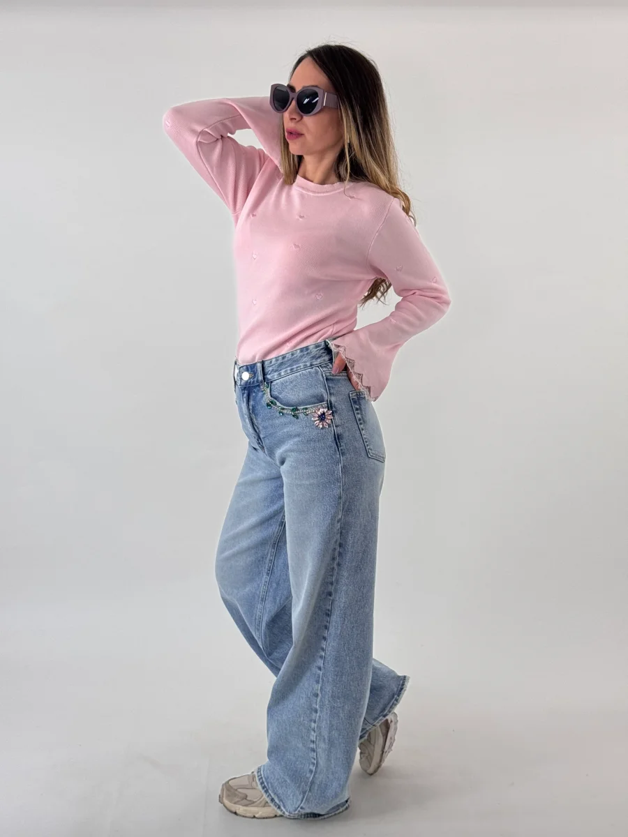 JEANS ELODEA FIORI DI PIETRA - immagine 4